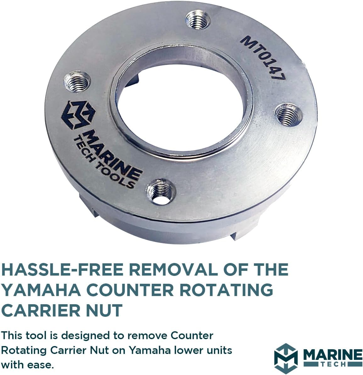 Marine Tech Tools Counter Rotating Carrier Nut Removal Tool - 86mm OD, Attachment to Wrench Handle (AMT0031), Fits on Yamaha Lower, Replacement for YB-06578