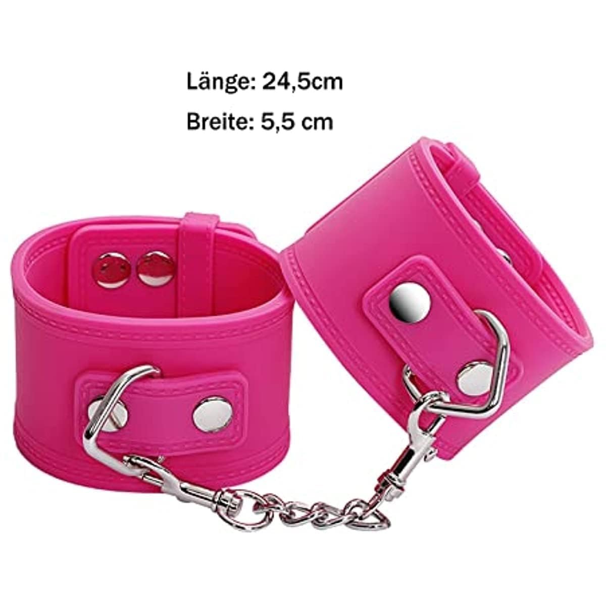 Menottes SM en silicone avec chaînes métalliques, menottes for lit érotique, accessoire sexuel BDSM for hommes, femmes et couples(D)
