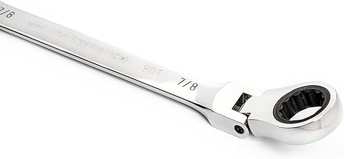 Miniatura 7 de GEARWRENCH 86751 - Llave combinada de trinquete de cabeza flexible de 12 puntos, arco oscilante de 4 grados, arco oscilante de 4 grados, 88 pulgadas
