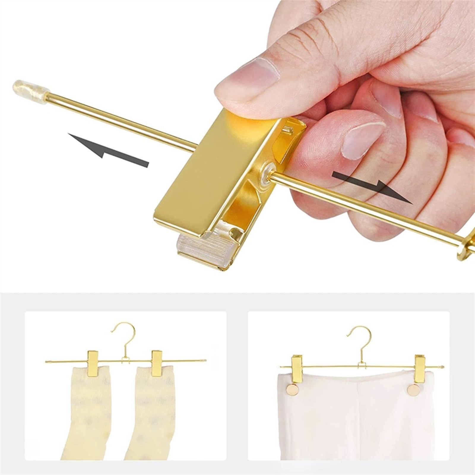 Perchas de metal para pantalones con clips antideslizantes, solución que ahorra espacio para pantalones, faldas, jeans, pantalones cortos y ropa de niños, perfecto para uso en interiores