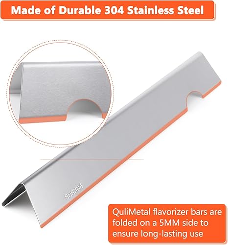 Miniatura 53 de QuliMetal 66033 Barras aromatizantes para Weber Genesis II E-410/E-415/E-435, piezas de parrilla para parrillas de gas Weber GS4 Genesis II LX serie