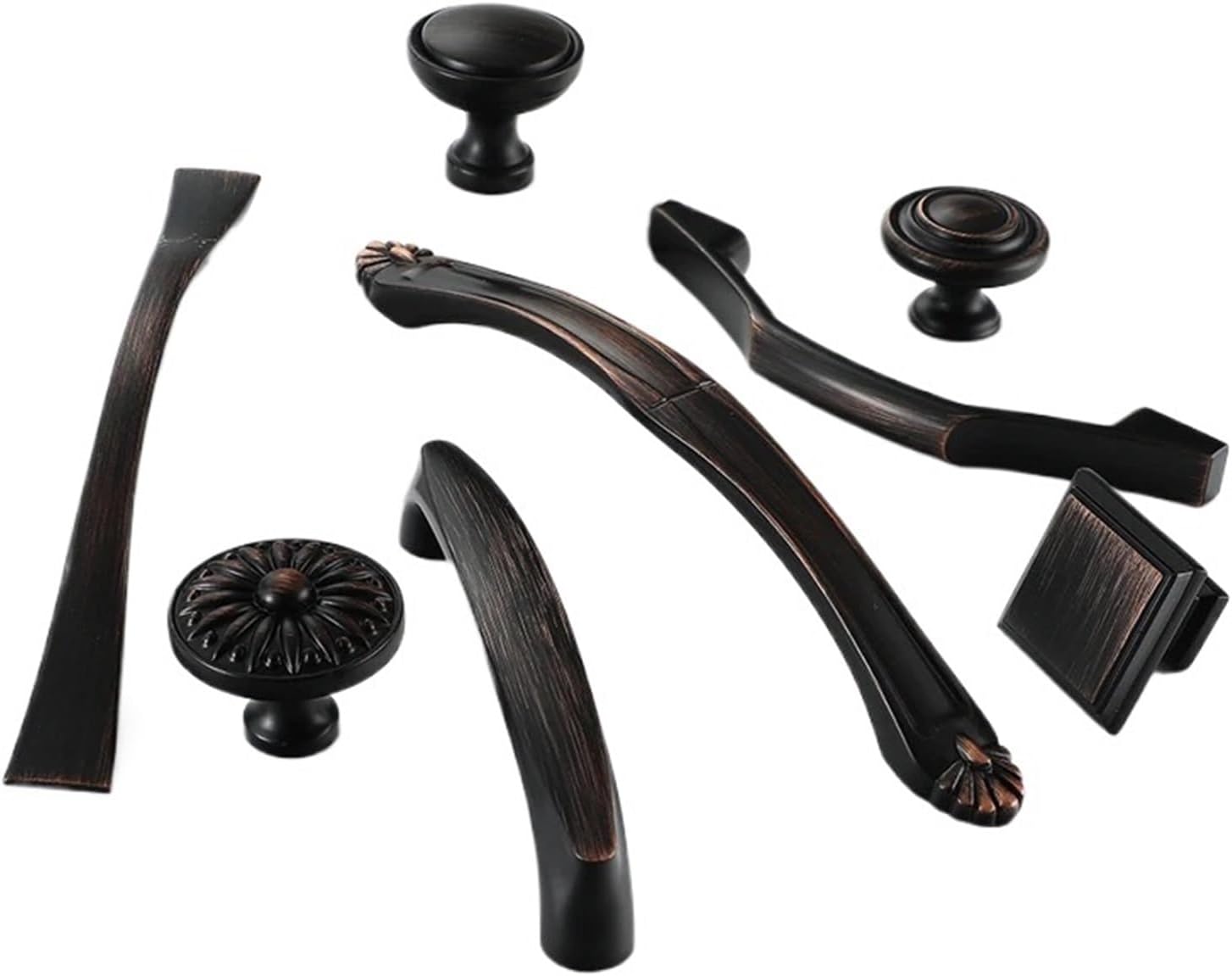 Zinc Black Bronze Handles Cupboard Door Pulls Furniture Handle Drawer Knobs Hardware 1Pcs(682 Single Hole)