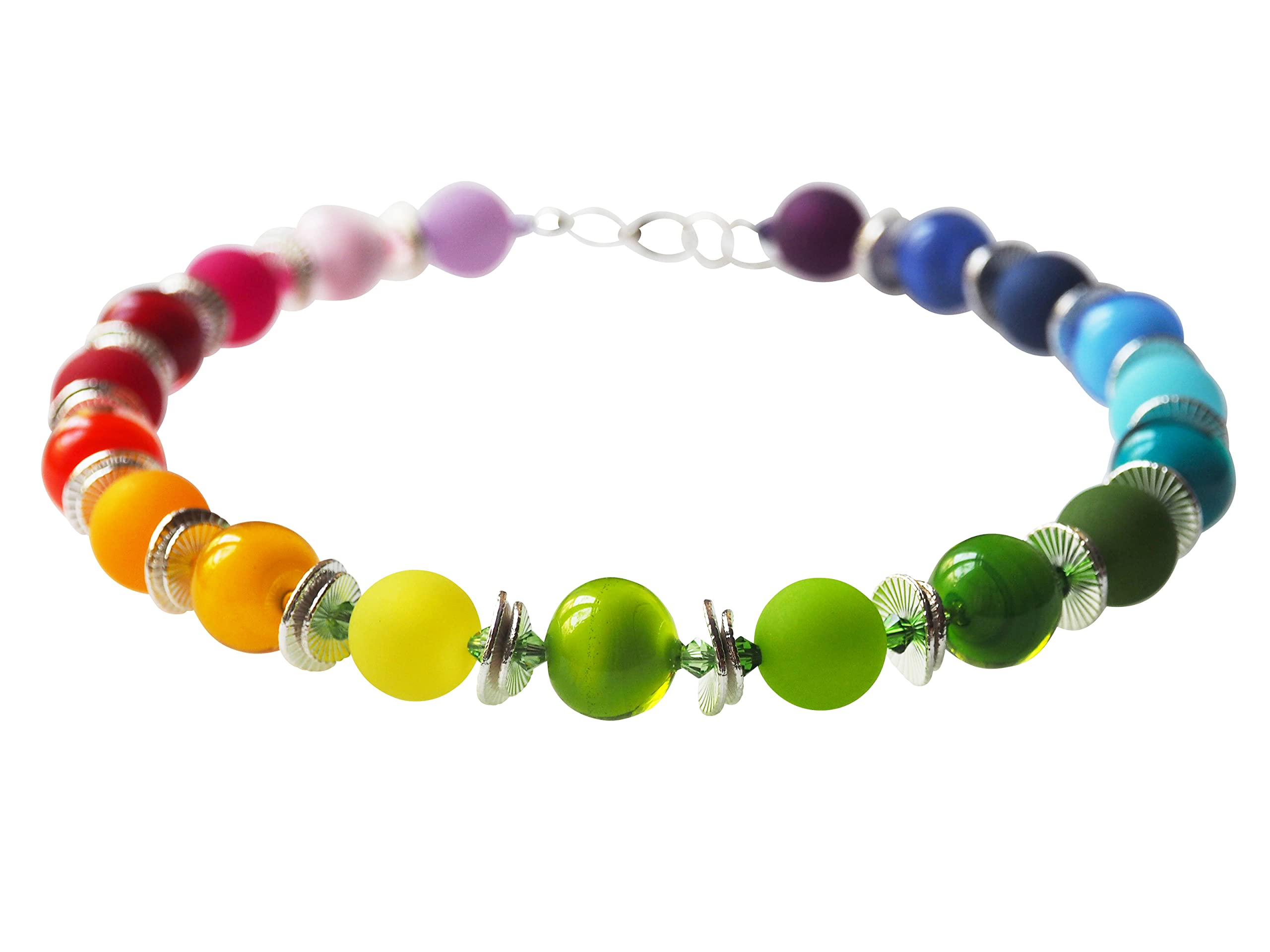 Polariskette Regenbogen mit Murano Glasperlen