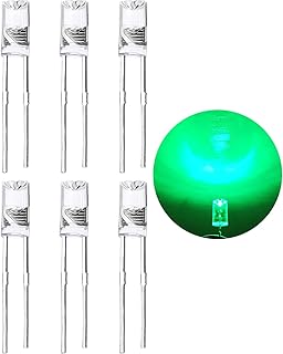 (Vert 160 degrés) 120pcs 3mm Bi-pin LED Diode électroluminescente, Haute luminosité lampe LED, ampoule à éclairage puissant composants électroniques