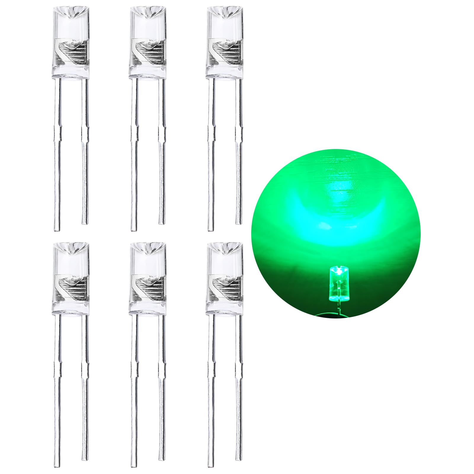 LedWekei LED Light Emitting diode 3mm high Brightness LED Clear LED Light Emitting Diodes Bulb LED Lamp, 3 mm Smooth Cylindrical concave Surface (
