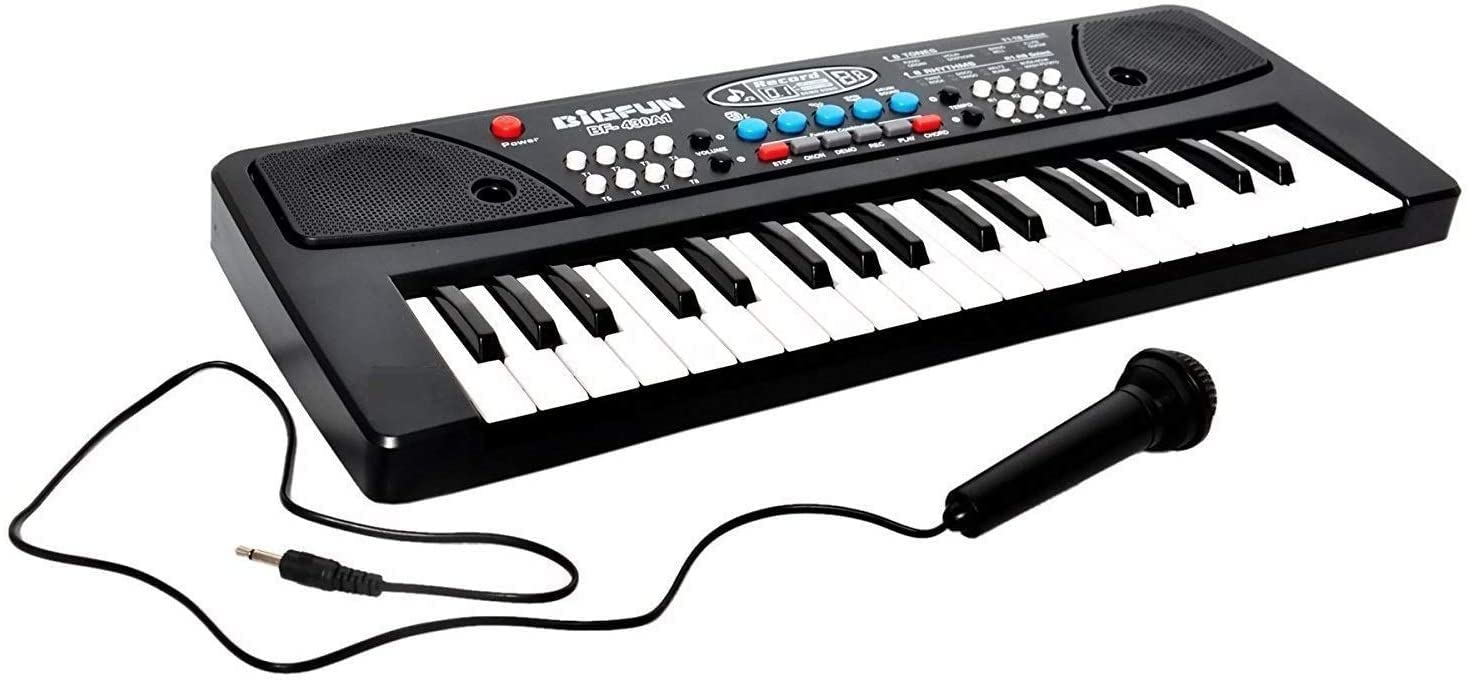 NIYANETAIL Kids Piano Keyboard, Electronic Organ Multi-Function Portable, with Microphone, for Beginners Kid Musical Toys Pianos for Girls Boys Ages 3-8 (37 Key Bigfun Piano for Kids Small)