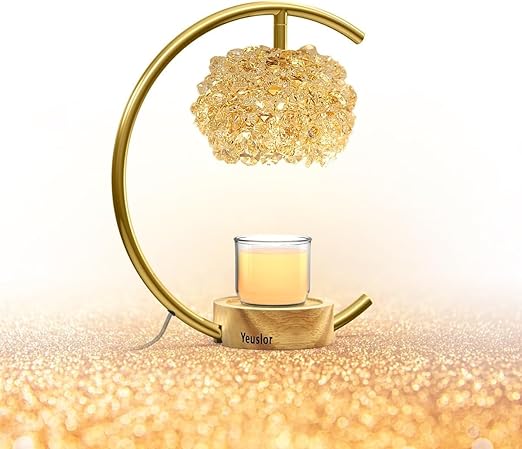 Mom Birthday Gifts for Women, Candle Warmer Lamp with Timer, Christmas Birthday Gifts for Mom from Daughter, Candle Lamp Warmer Unique Gift Basket for New Home Decor Crystal&Wooden Base