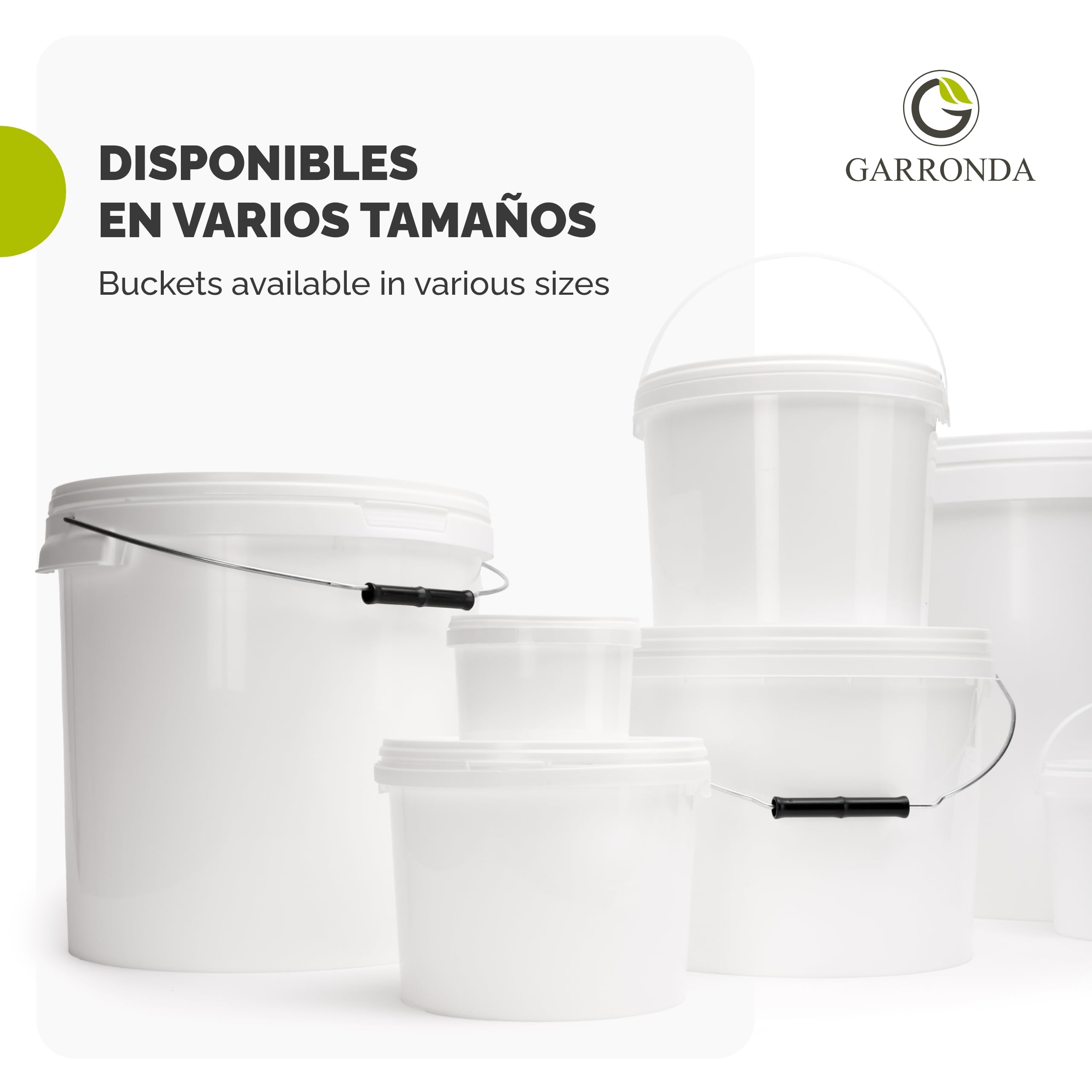 Garronda Cubo con tapa 20 L para el almacenamiento de productos alimenticios y químicos 1 Piezas Blanco GD-0071