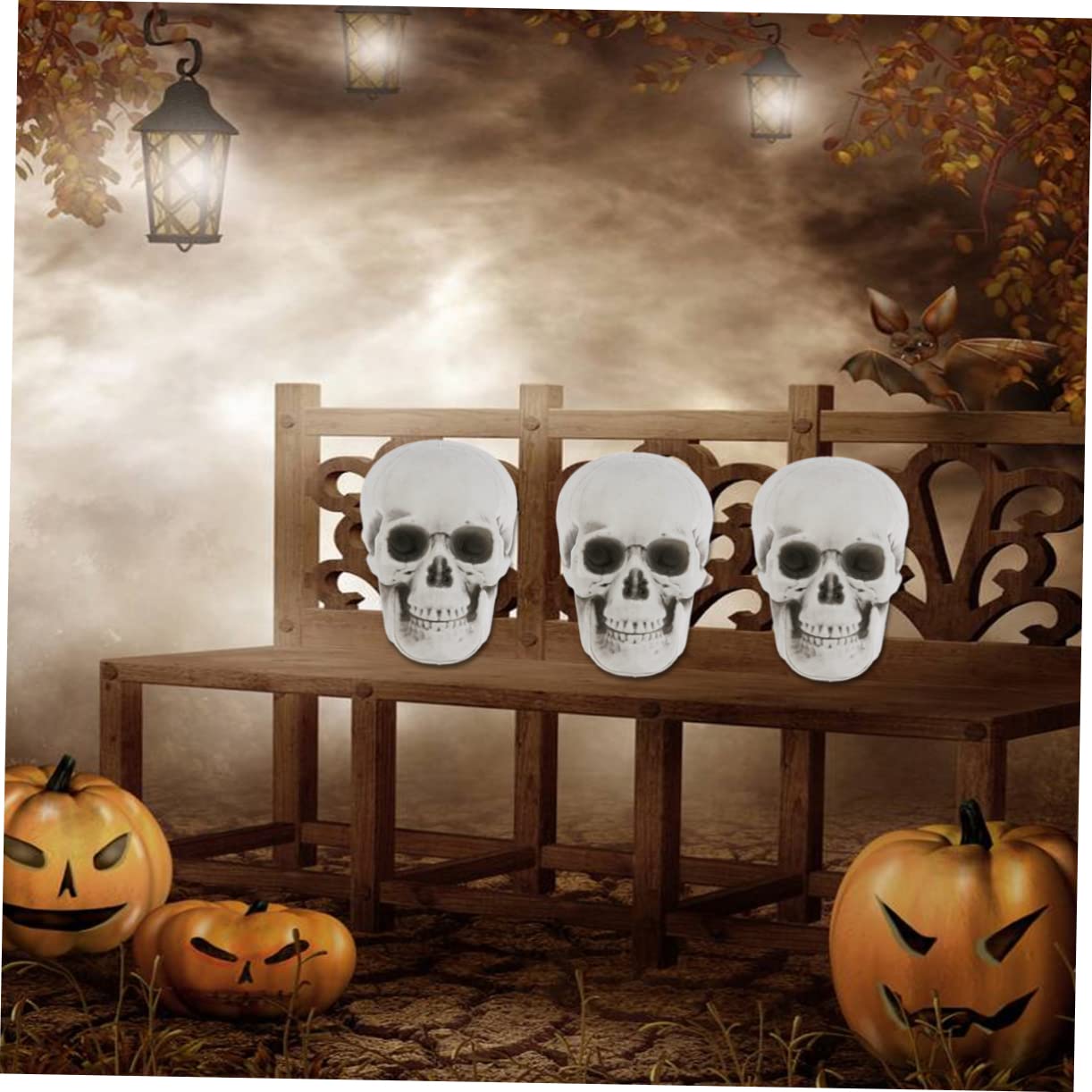 Toyvian 3 Juegos De Decoración De Calaveras Halloween De Plástico con Forma De Calavera Decoración del Hogar Niños Y Niñas 6 Piezas X 3
