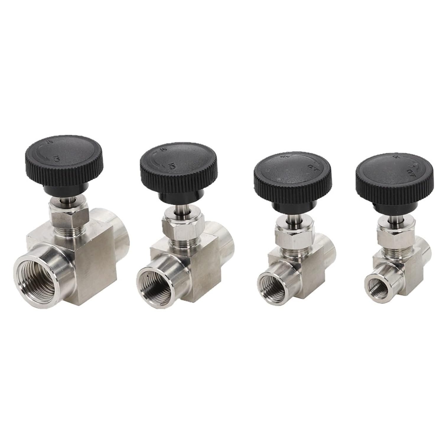 1/8 Quot; 1/4 Quot; 3/8 Quot; 1/2 Quot; BSP Equal Female Thread SS 304 Stainless Steel Flow Control Shut Off Needle Valve 1Pcs(3/8")