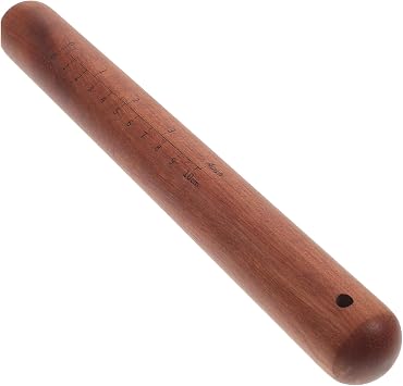Wooden Rolling Pin for Baking Dough and Fondant 25cm Solid Uwood with Hanging Hole Non-stick Pastry Roller for Pizza, Noodles, and Dumpling Preparation