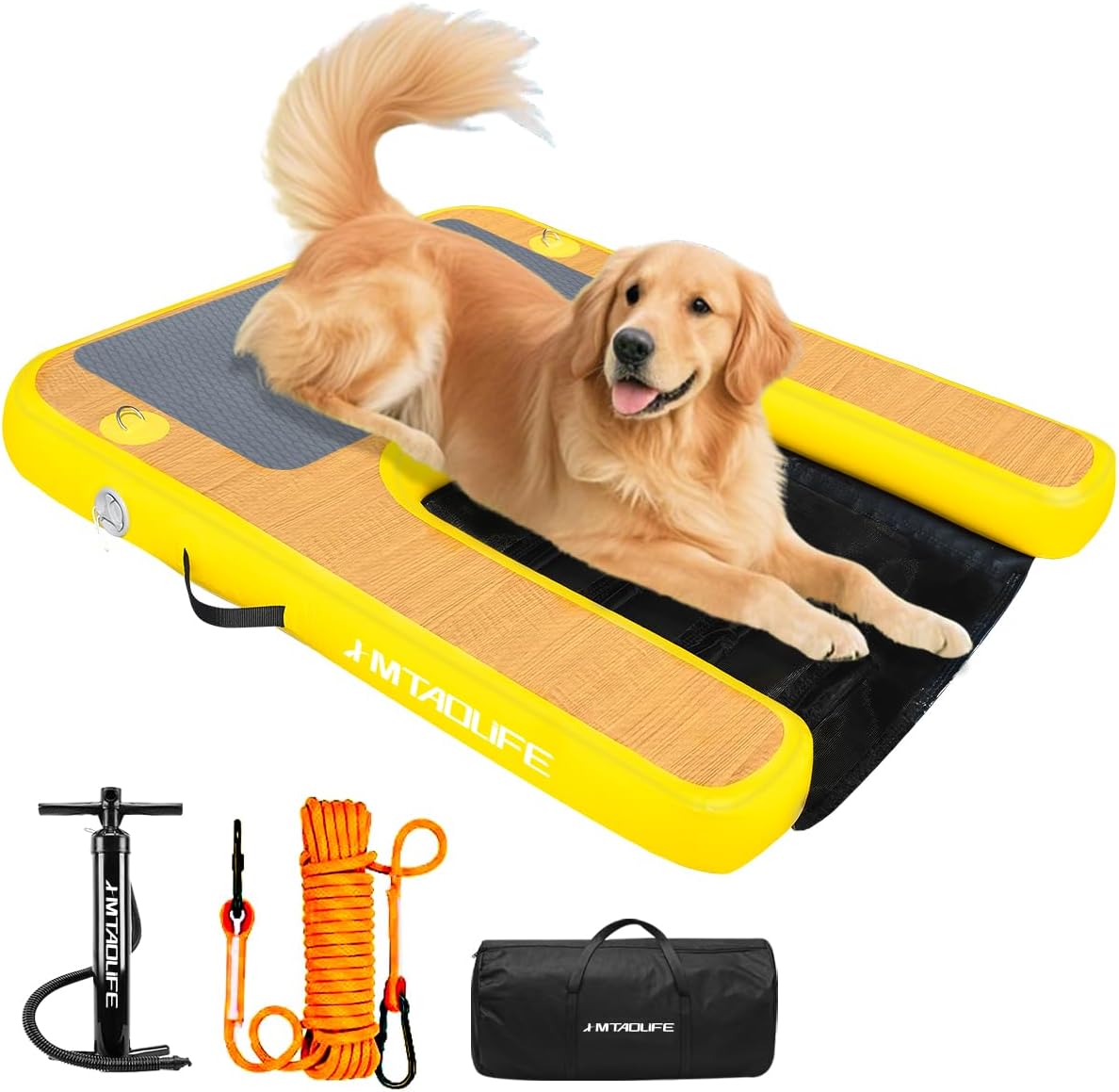 Inflatable Dog Boat Ramp Water Ramp for Pool, Float Floating Dog Ramps with Anti-Slip EVA for Lakes, Boats, Docks