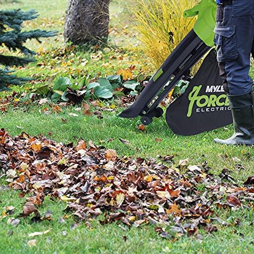 Mylek Leaf Blower And Vacuum - 3000W Garden Shredder Mulcher And Rake , 6 Variable Speeds, 10m Power Cable, UK PLug, 2 x 35L Large Collection Bags, 10:1 Mulching Shredding Ratio, Lightweight