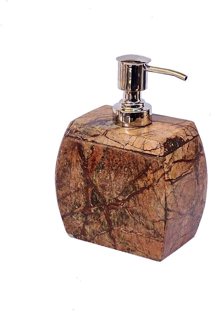 Stone made Natural Stone Liquid Soap Dispenser by-Wigano.Stone Soap Dispenser with Chrome Polish Pump Ideal for Room Bathroom, Luxury Hotel Bathroom
