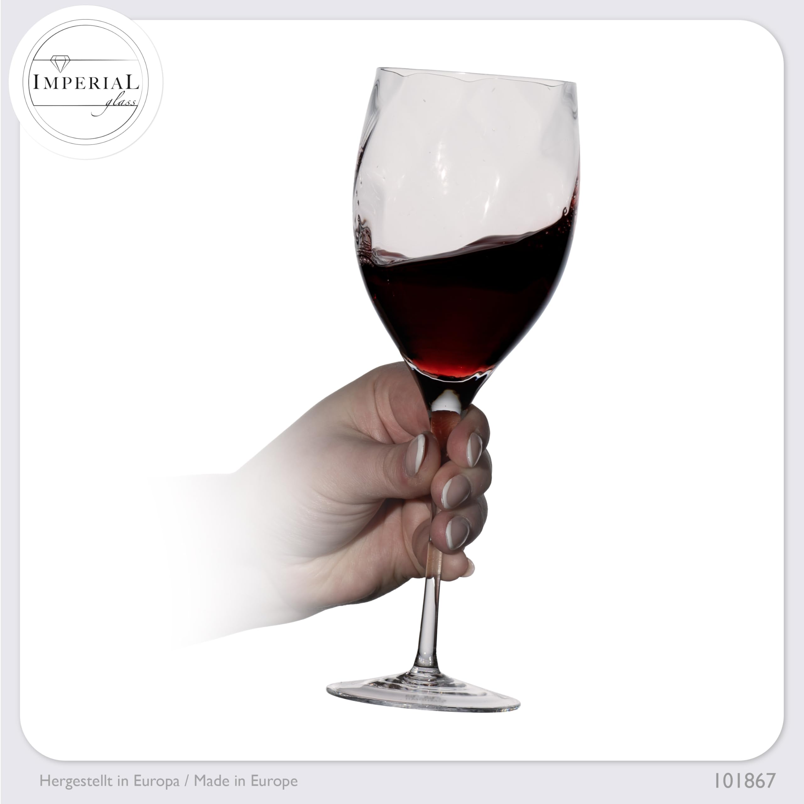 Imperial - Copas de vino tinto (350 ml, 2 piezas, hechas a mano)