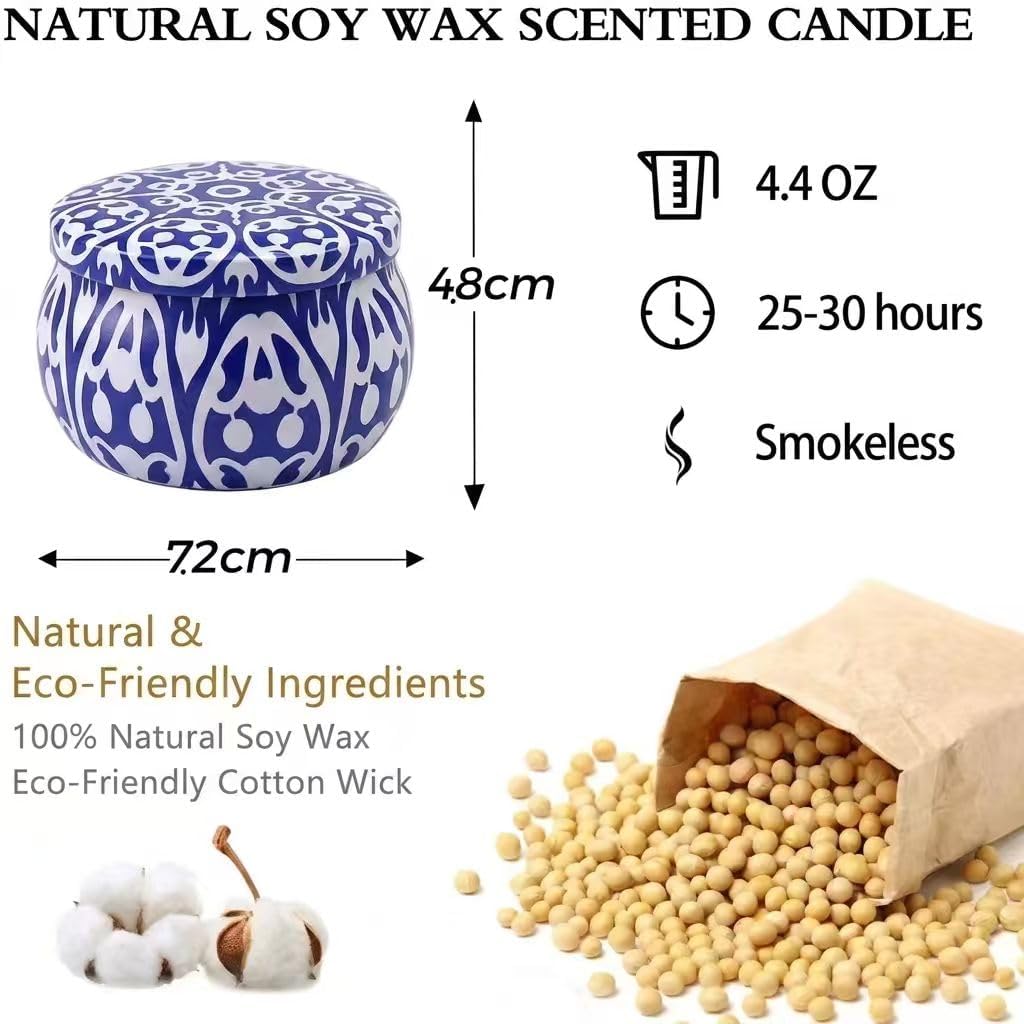 Citronella Candles Outdoor Indoor - 4pack 18OZ Scented Candles Set, Natural Soy Wax Citronella Candles for Garden Patio Yard Home Balcony Camping Backyard