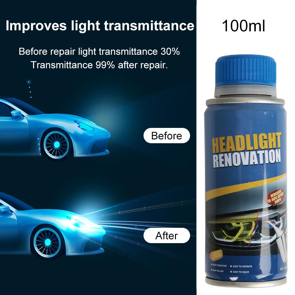 Comioke Kit Renovation Phare Voiture,Renovateur Phare Voiture,Liquide De Restauration Kit De Restauration De Phares pour Auto Et Moto,Auto Headlight Repair and Refurbishment