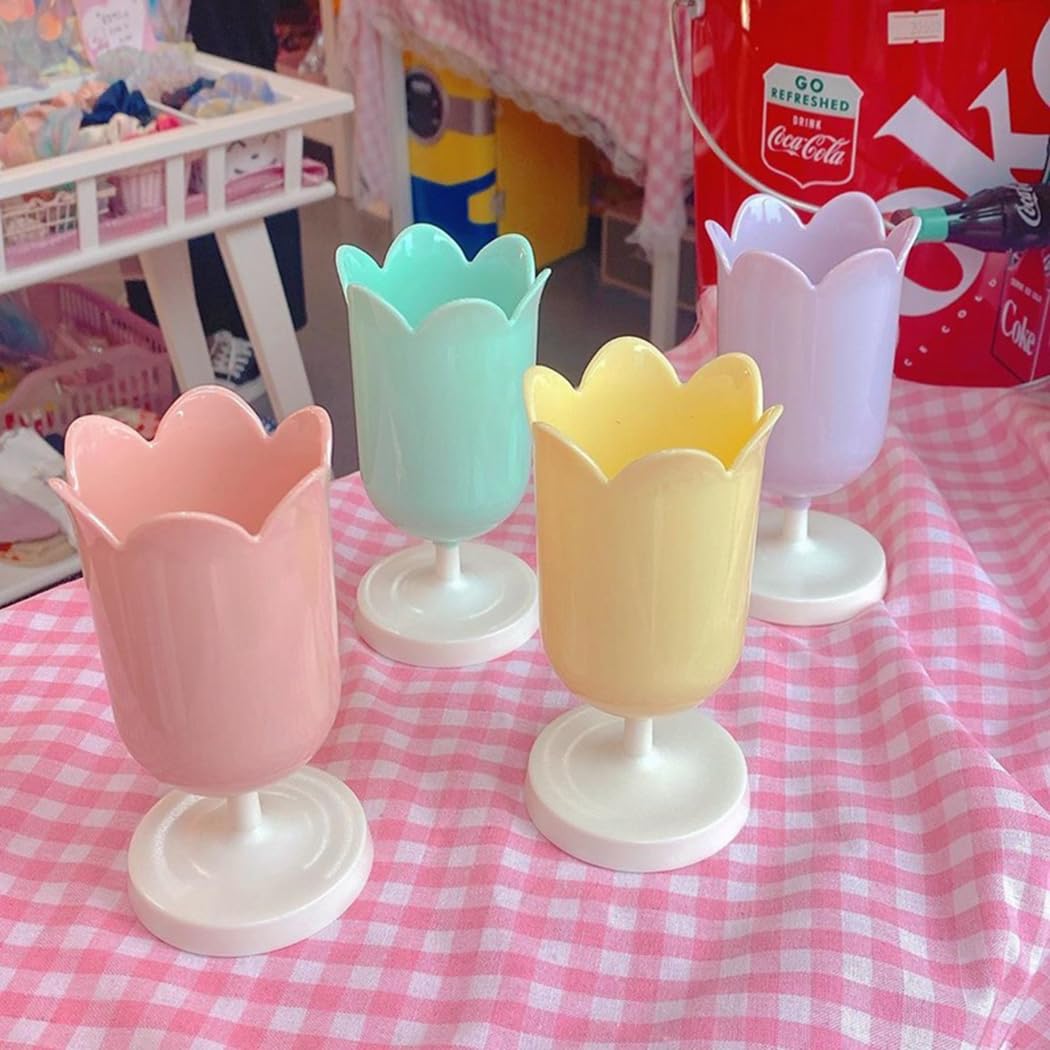 Ranvi 3PCS Flower Pen Holder Makeup Brush Holders for Girls Kids Women Desk Organizer Storage Gift(Blue,Yellow,Green) - Image 2