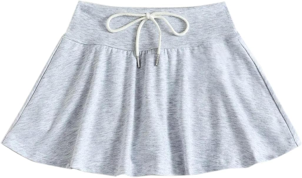SOFIA'S CHOICE Women's Drawstring Sweat Skirt High Waist Mini Skirts Skorts with Pockets - Image 3