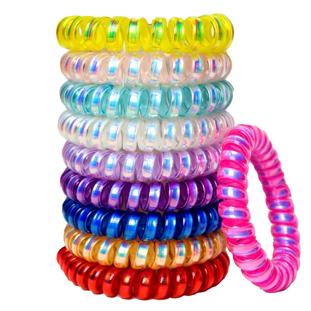 SHREYA-FASHION® - Hair Bands, Spiral Hair Ties Telephone Wire Hair Ties for Women Ponytail Holder Spiral Rubber Band for Hair Spring Rubber Band for Girls and Women - (Multicolour, Pack of 10) (B0B7BD4VWT) Amazon Price History, Amazon Price Tracker