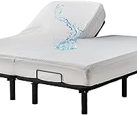 Vista 9 de Kingnex Protector de colchón tamaño individual, impermeable, suave, estilo sábana bajera con falda elástica