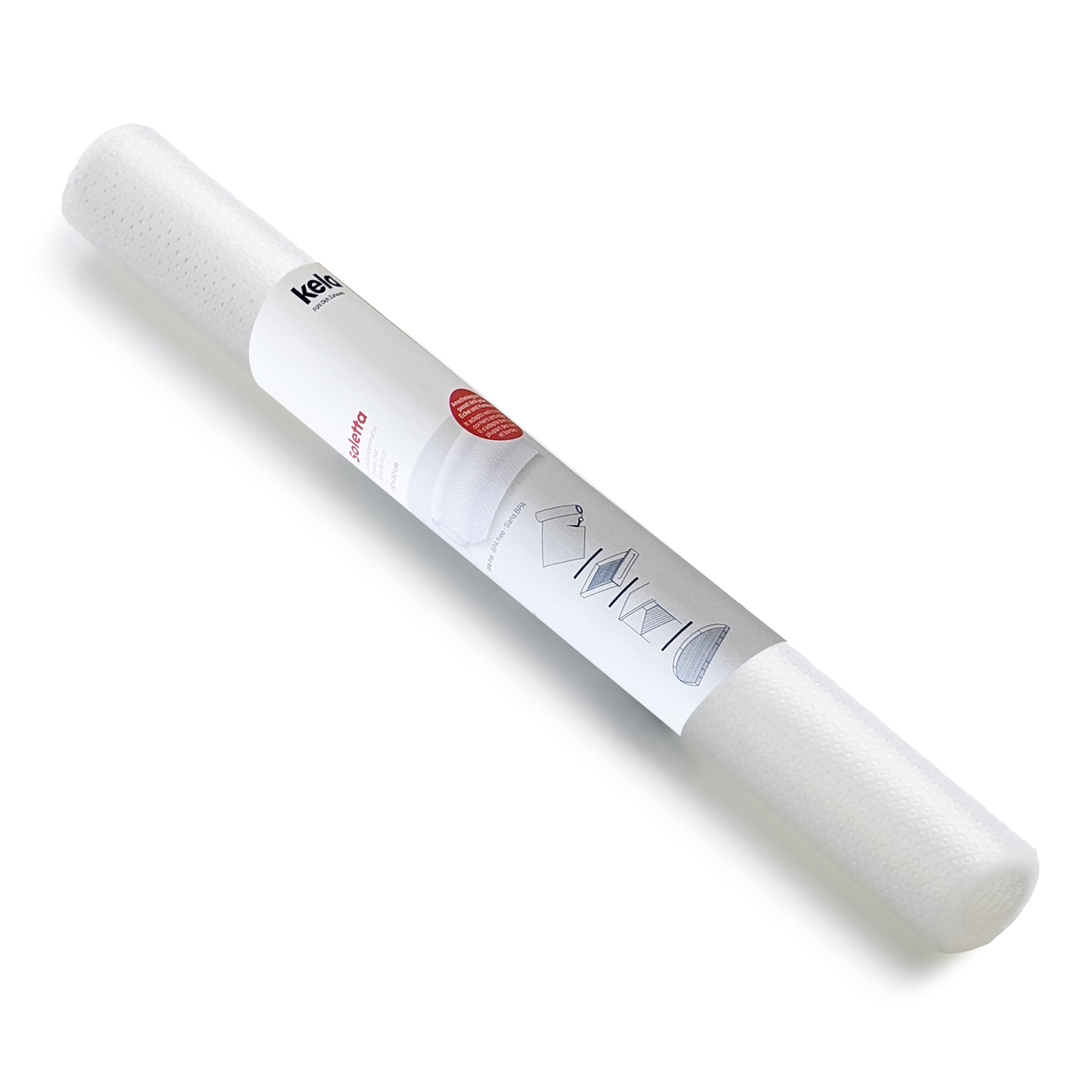 kela Tappetino per cassetti50 x 150 cm, pellicola trasparente per armadi, 4 pezzi, tappetino antiscivolo per cassetti, SOLETTA, plastica