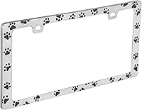 Bell Automotive Paw Prints License Plate Frame - Durable Corrosion-Resistant Metal, Easy Install for Standard Plates