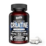 Deepure Creapure Creatine Monohydrate Capsules - 3000mg(3g) Per Serving Support Muscle Building & Strength Training and Workout Recovery with Whey Protein & L-Taurine and HMB Supplement