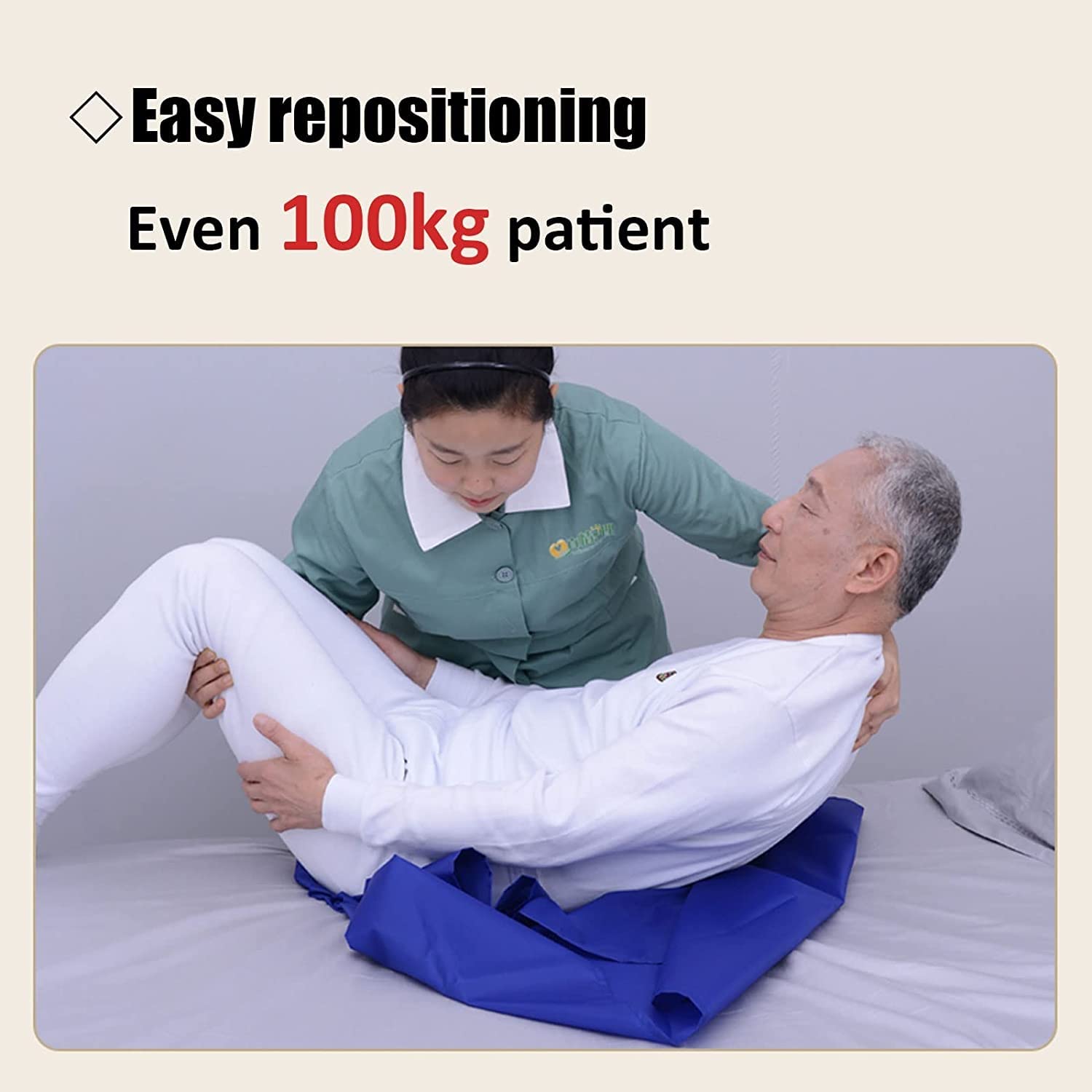 Sábana Deslizante para Personas Mayores encamadas, sábana Deslizante para traslado de Pacientes, Giro y reposicionamiento en la Cama, Lavable y de fácil Secado, para Ancianos y Paralíticos