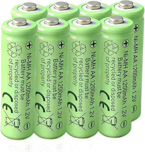 Baterías AA recargables 1.2 V Ni-MH 1200 mAh doble A batería para jardín al aire libre luces solares paquete de 8