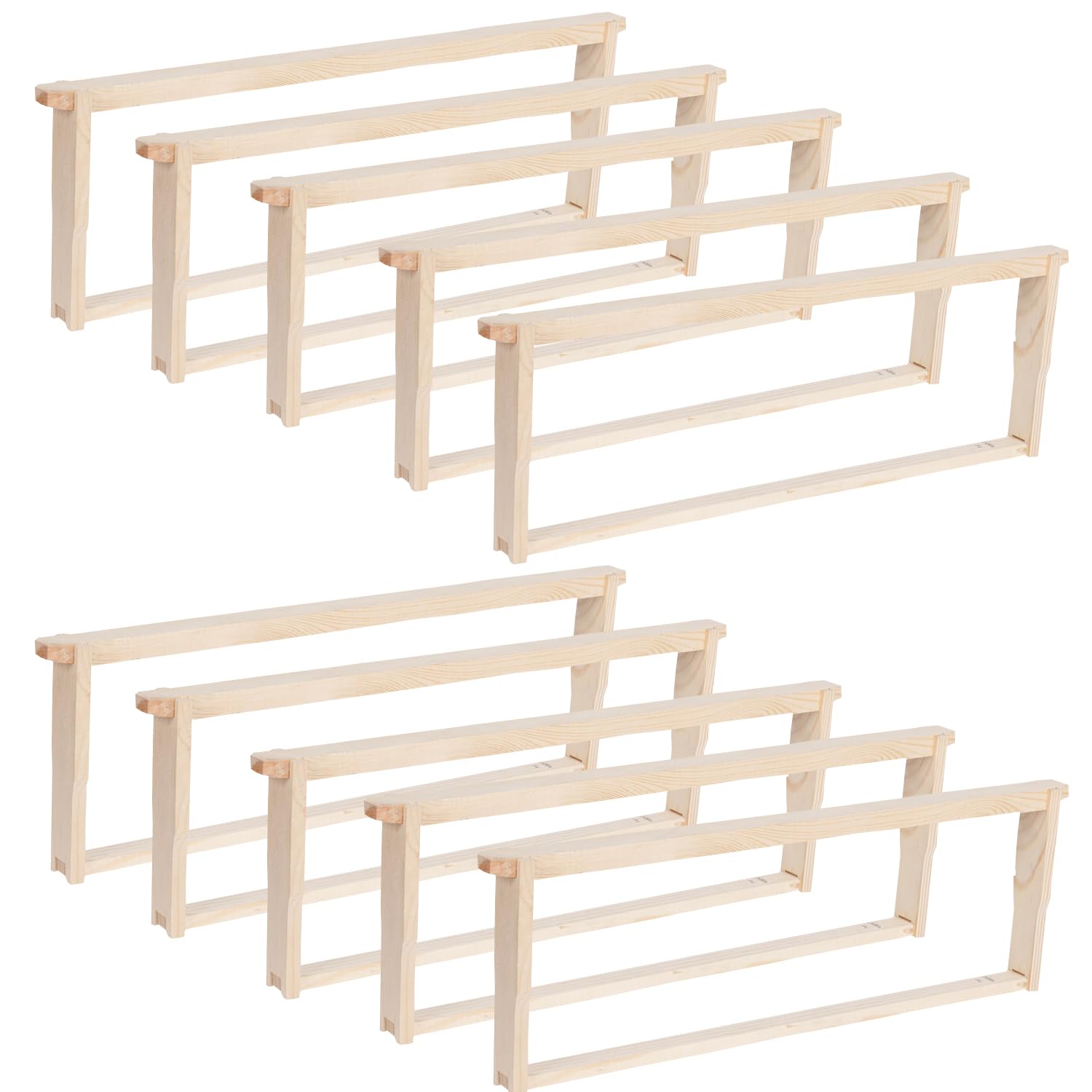Deep Frames Langstroth Lot de 10 cadres de ruche avec 65 pointes pour apiculture