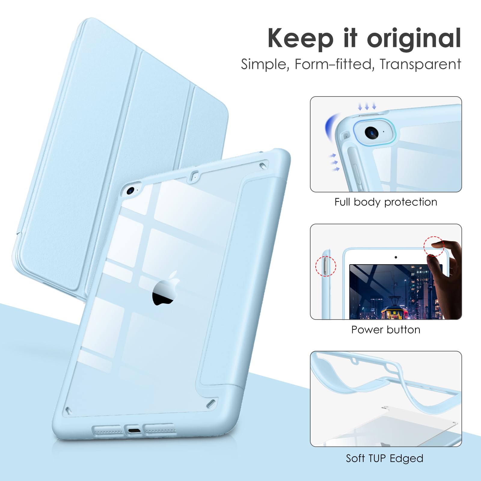 Amazon.com: VIKESI for iPad mini 4 5 3 2 1 Case,Clear 7.9 inch