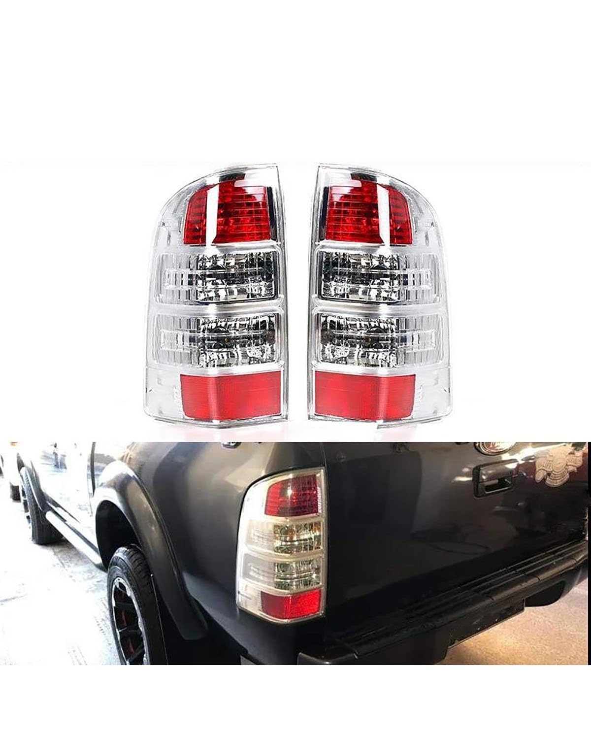 Fanale Posteriore per Ford per Ranger Pickup Ute 2008 2009 2010 2011 Fanale Posteriore per Auto con Cablaggio Senza Lampadina Blocchi Fari Posteriori Auto(Giusto)