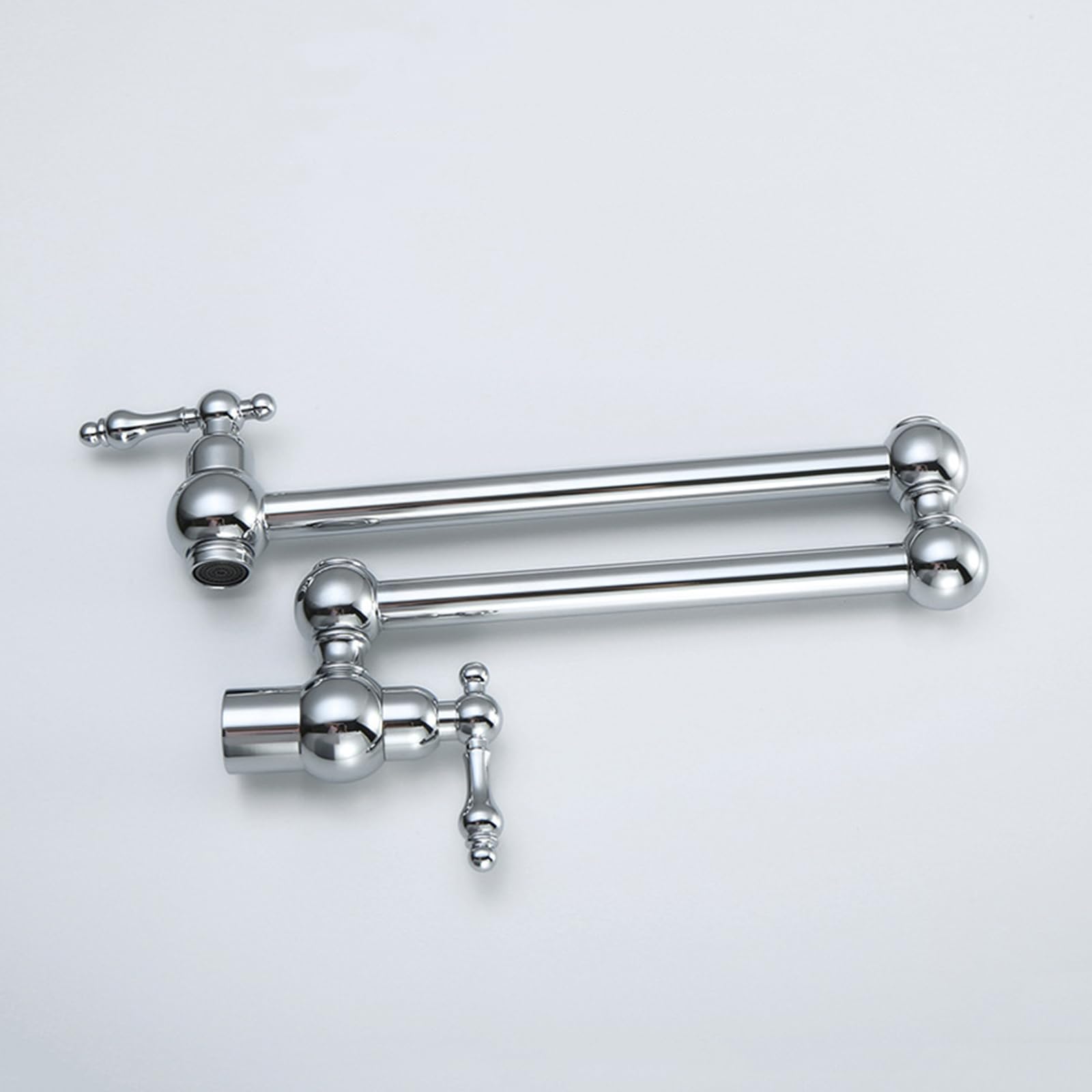Faucet Rubinetto da Cucina a Parete e Retrattile, a Doppia Maniglia Fredda, Oro Spazzolato