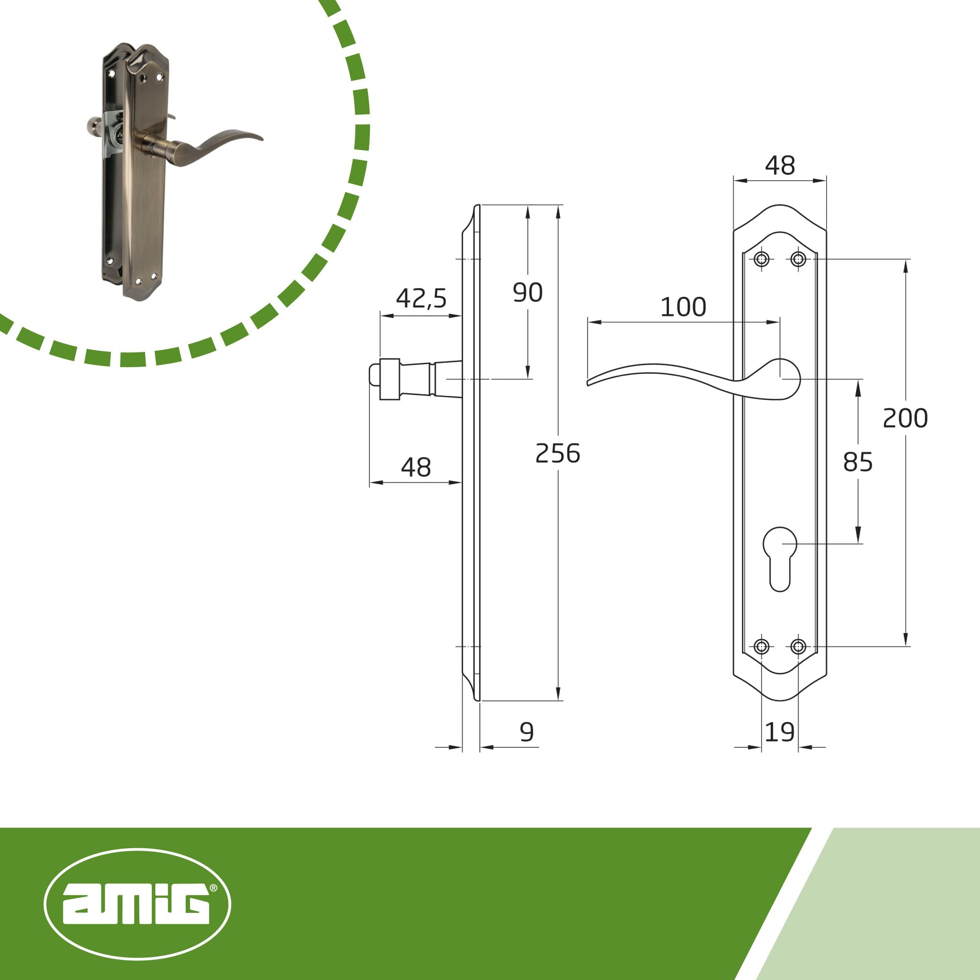 Maniglie Per Porte Con Piastra In Acciaio - Set ISHI PB85 In Alluminio Nichelato Spazzolato | Design Moderno E Pratico