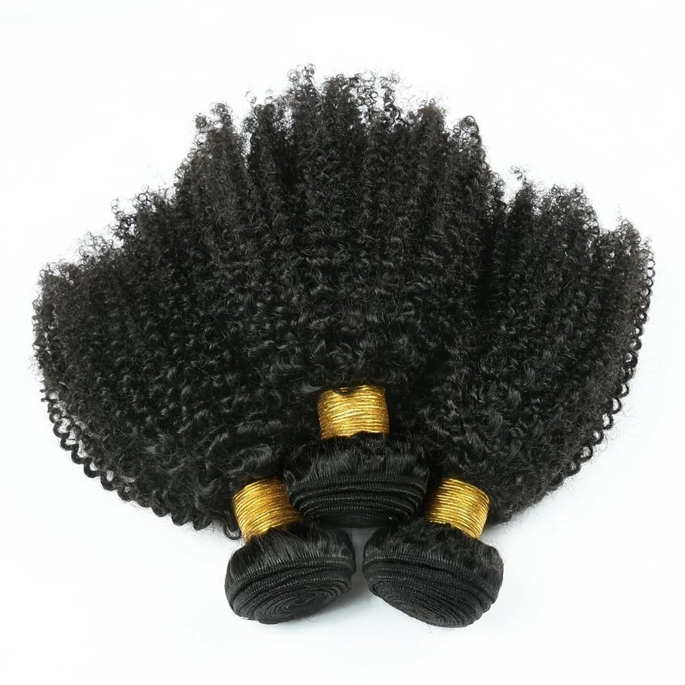 Wiązki Kinky Curly z prawdziwych włosów dla czarnych kobiet, Afro Kinky Curly Bundles, tkane prawdziwe włosy, 3 wiązki z treskami do włosów Clip in (24 24 24)