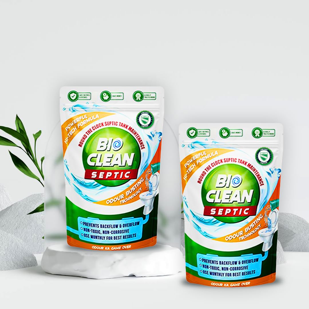 Organica Biotech Aluminum Bioclean Septic Tank Cleaner and Odour Eliminator (250 g) -Pack of 2