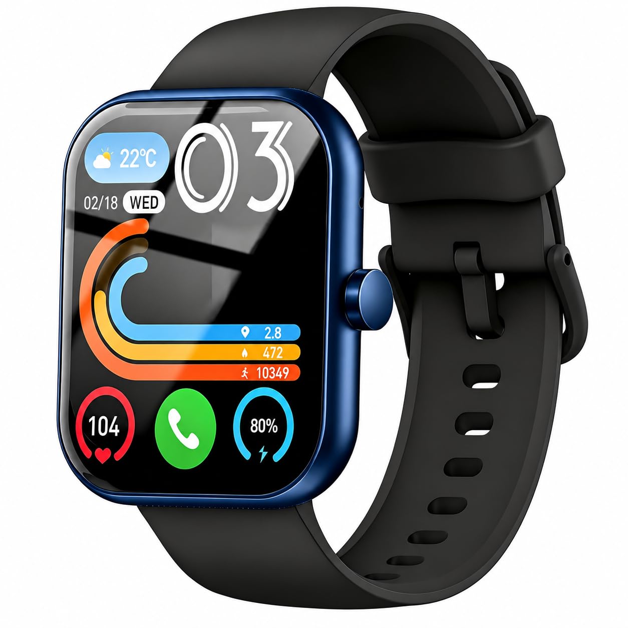 2026 Smartwatch Uomo Donna, 1.96" Smartwatch con Effettua/Risposta Chiamate, 100+ Sportive Fitness Tracker con Sonno Contapassi Cardiofrequenzimetro, Impermeabil IP68 Smart Watch per Android/iOS