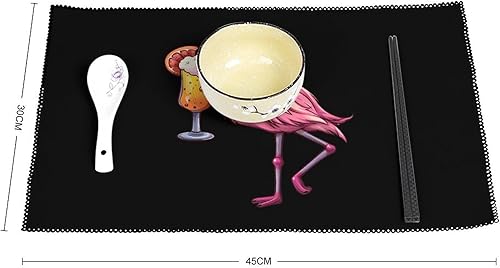 Miniatura 2 de Flamingo Beer Placemats Set of 6 Resistant Table Mats Washable Place Mats for Dinner Party Table Decoration