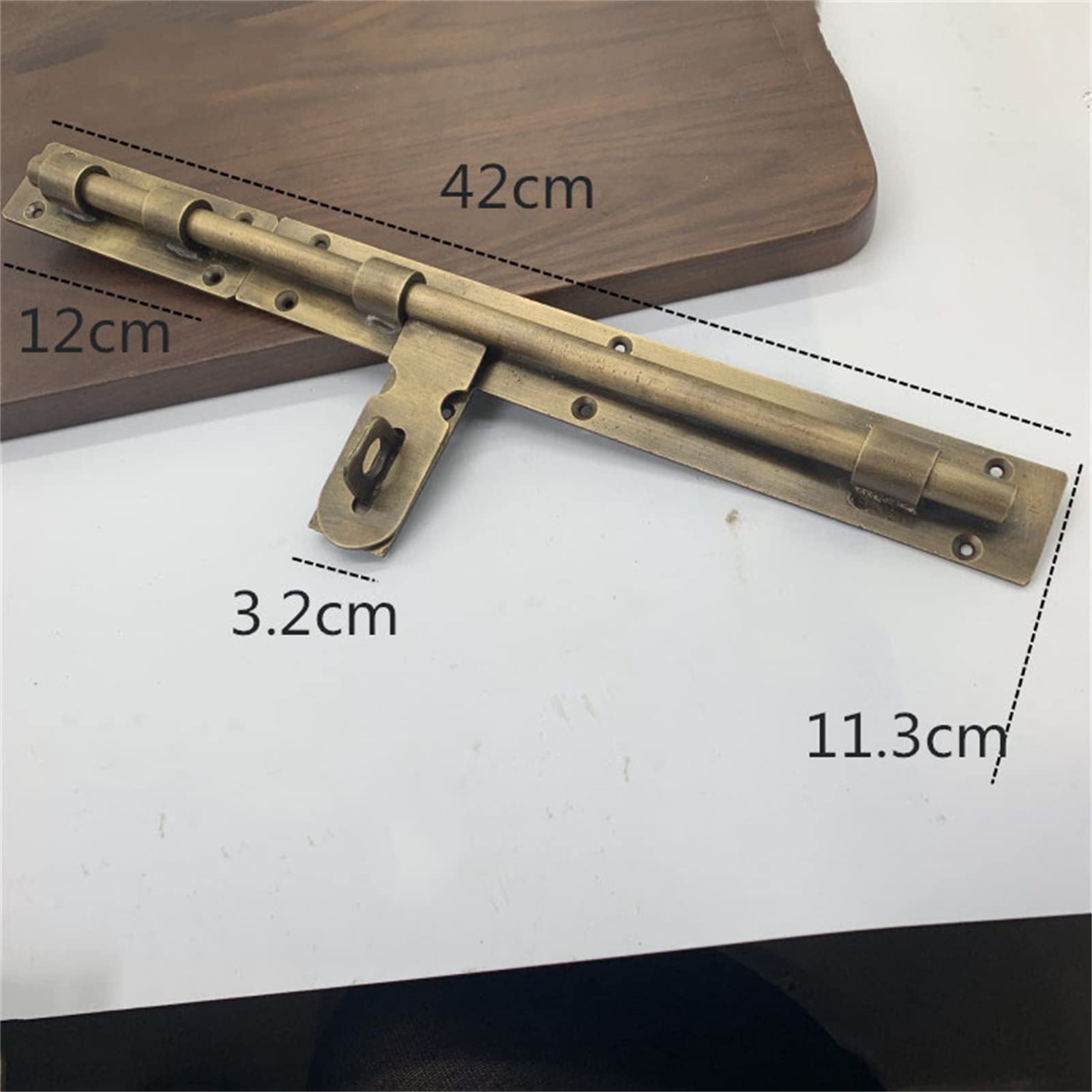 Cerradura del pestillo de la Puerta, Tobogán de Seguridad Perno de Barril con Cobre Puro for mantenerlo Seguro y Privado, Pestillo de Puerta Cerradura Deslizante con Tornillos(Right,42cm)