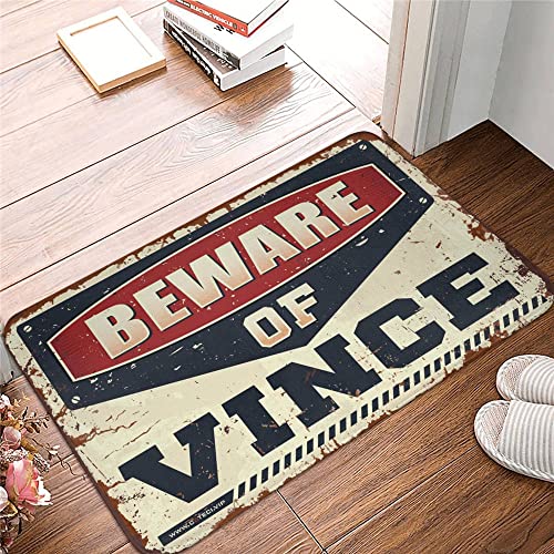 Tapis de bienvenue Vince imprimé message humour noir format rectangulaire - 2