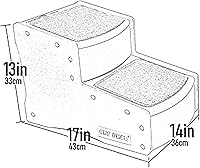 Vista 3 de Escalera para mascotas de 2 escalones para gatos y perros de hasta 75 libras, Chocolate