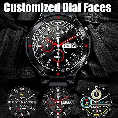 Image of Smart Watch for Men Outdoor Waterproof Military Tactical Sports Watch Fitness Tracker Watch with Heart Rate Monitor Pedometer Sleep Tracker Compatible with iPhone Samsung