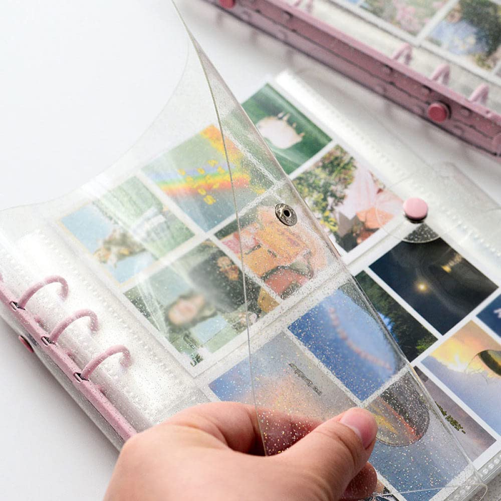 100/200 Kieszenie Album fotograficzny 3/5 cali photocard binder mini album Notatnik na zdjęcia zbieraj książki segregator, niebieski 5 cali
