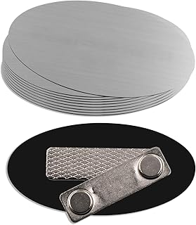 Oval Name Badge Blanks with Magnet - 10 Pack (Brushed Silver)