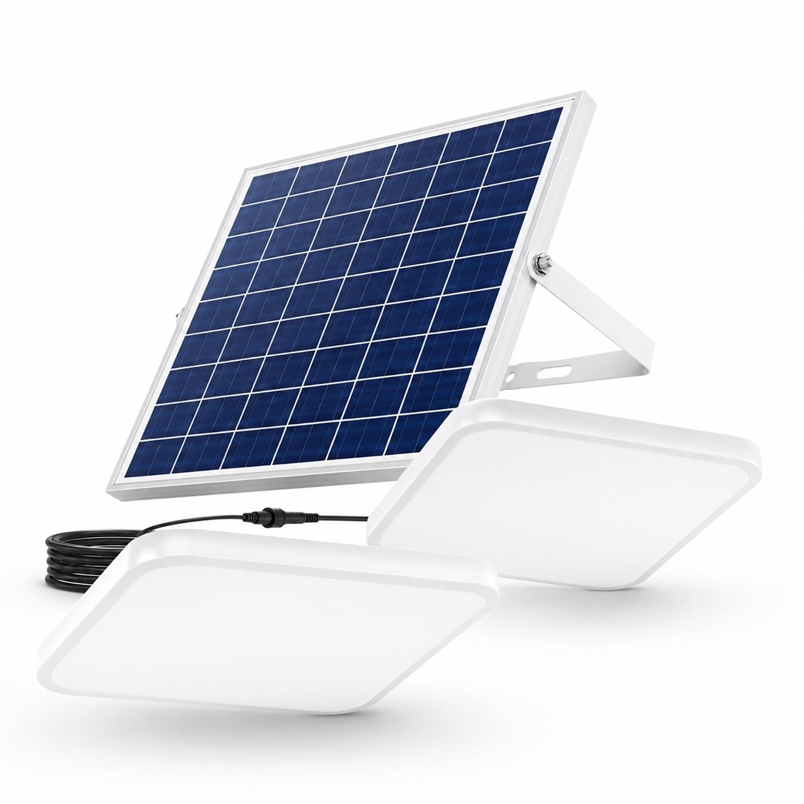 Solar Ceiling Light Indoor With Remote Dimmable LED Solar Panel Lamp