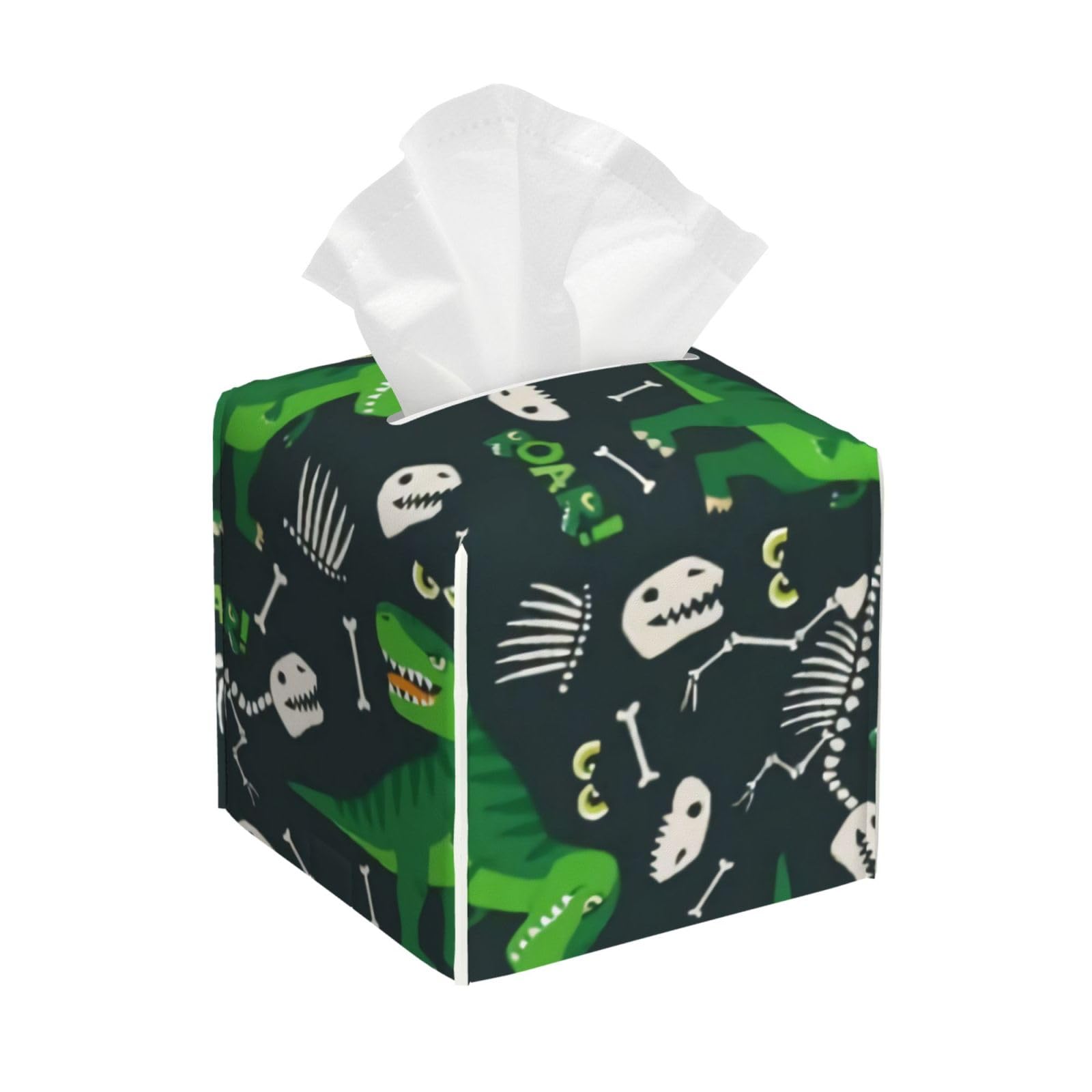 Xingfox As Pic Green Dinosaur Tissue Box Cover, Fashionable Decorative Storage Box, Suitable For Most Places