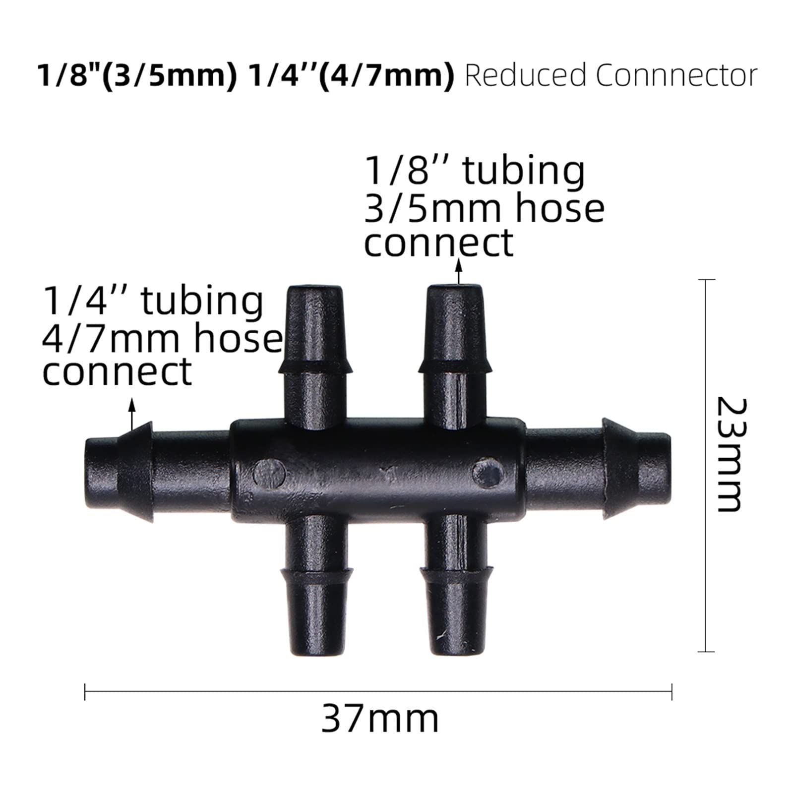 Zestaw do nawadniania kropelkowego szklarnia czerwony emiter łokci automatyczny system nawadniania kropelkowego 4/7 do 3/5 mm wąż ogrodowy zestaw nawadniania do domu roślin bonsai (kolor: E)