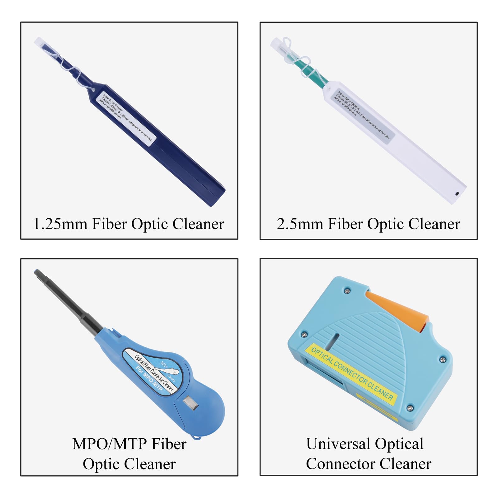 4-teiliges Glasfaser Reinigungswerkzeug Set LC SC FC ST MPO MTP
