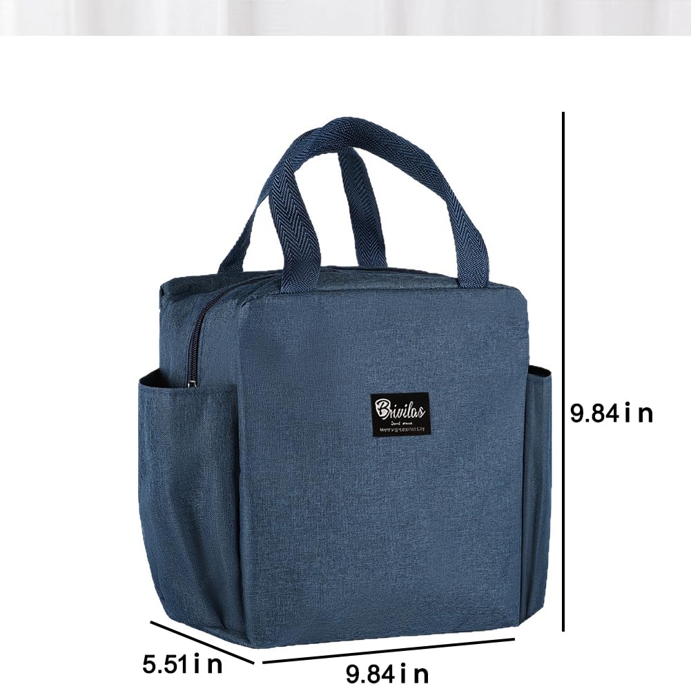 Lunch Bag for Women Men Insulated Reusable Cooler Lunch Box Leakproof Foldable for Office Picnic Hiking Beach Magenta — view 6